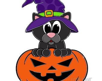 Cat Jack O Lantern Template - Etsy