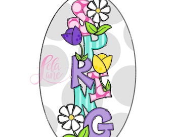 TEMPLATE:  Spring | Flowers | Door hanger | Template