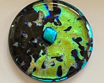 Fused Glass Dicrhoic Splatter Pendant