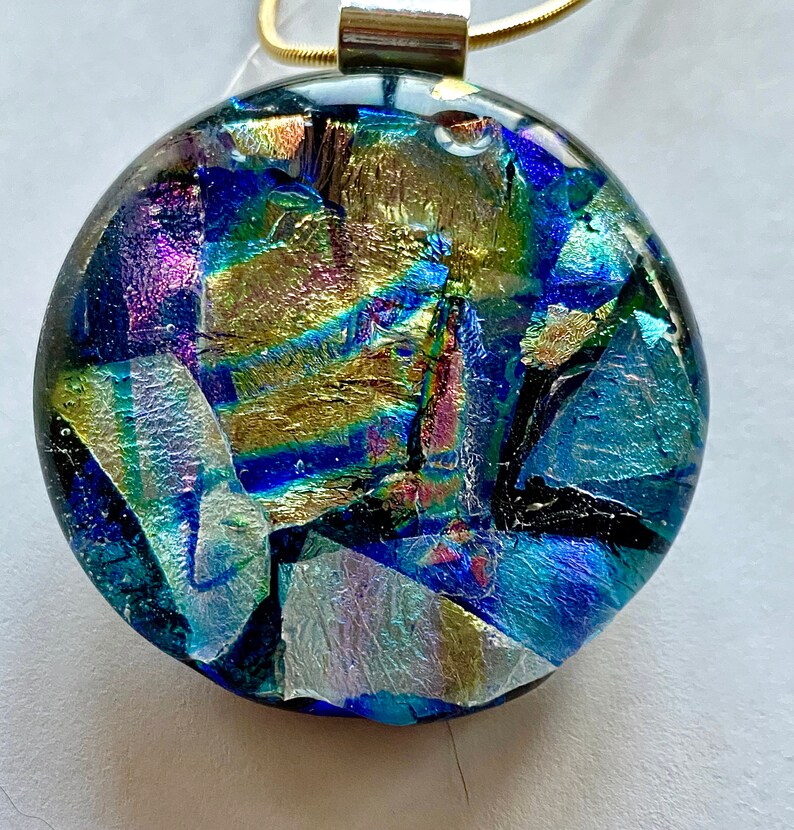 Fused Glass Dichroic Pendant