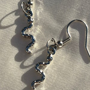 SERPENT DANGLE EARRINGS,snake earrings dangle,snake earrings silver,snake earrings small,light snake earrings,snake earrings gothic,snake