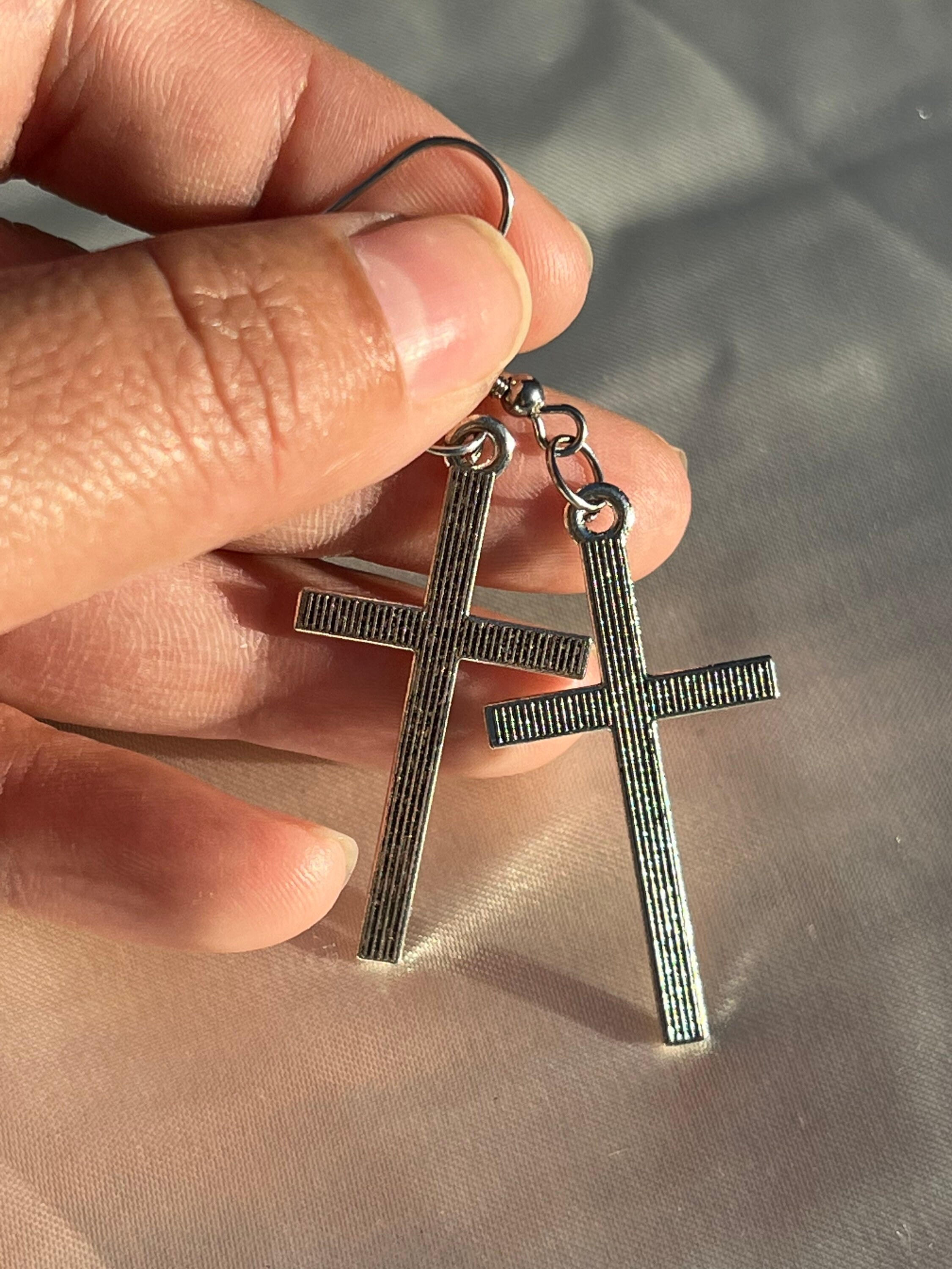 Big Cross Rhinestone Earrings main image 0