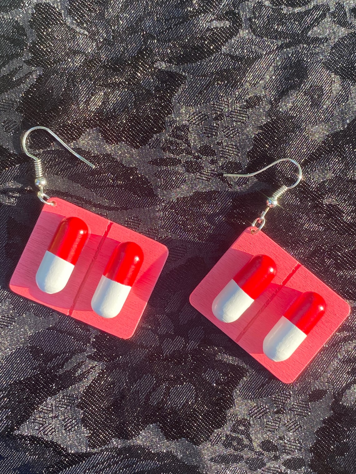 LOVE PILL EARRINGSpill shaped earringspink pill Etsy