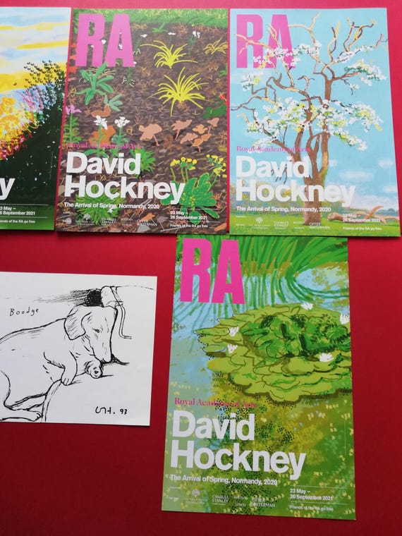 David Hockney Poster Set With Free Boodge Lithograph - Etsy