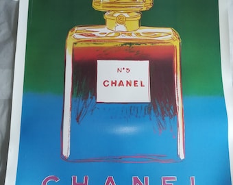Andy Warhol Original Chanel Poster Green and Blue 