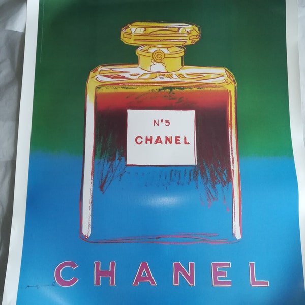 Andy warhol original Chanel Poster green and blue