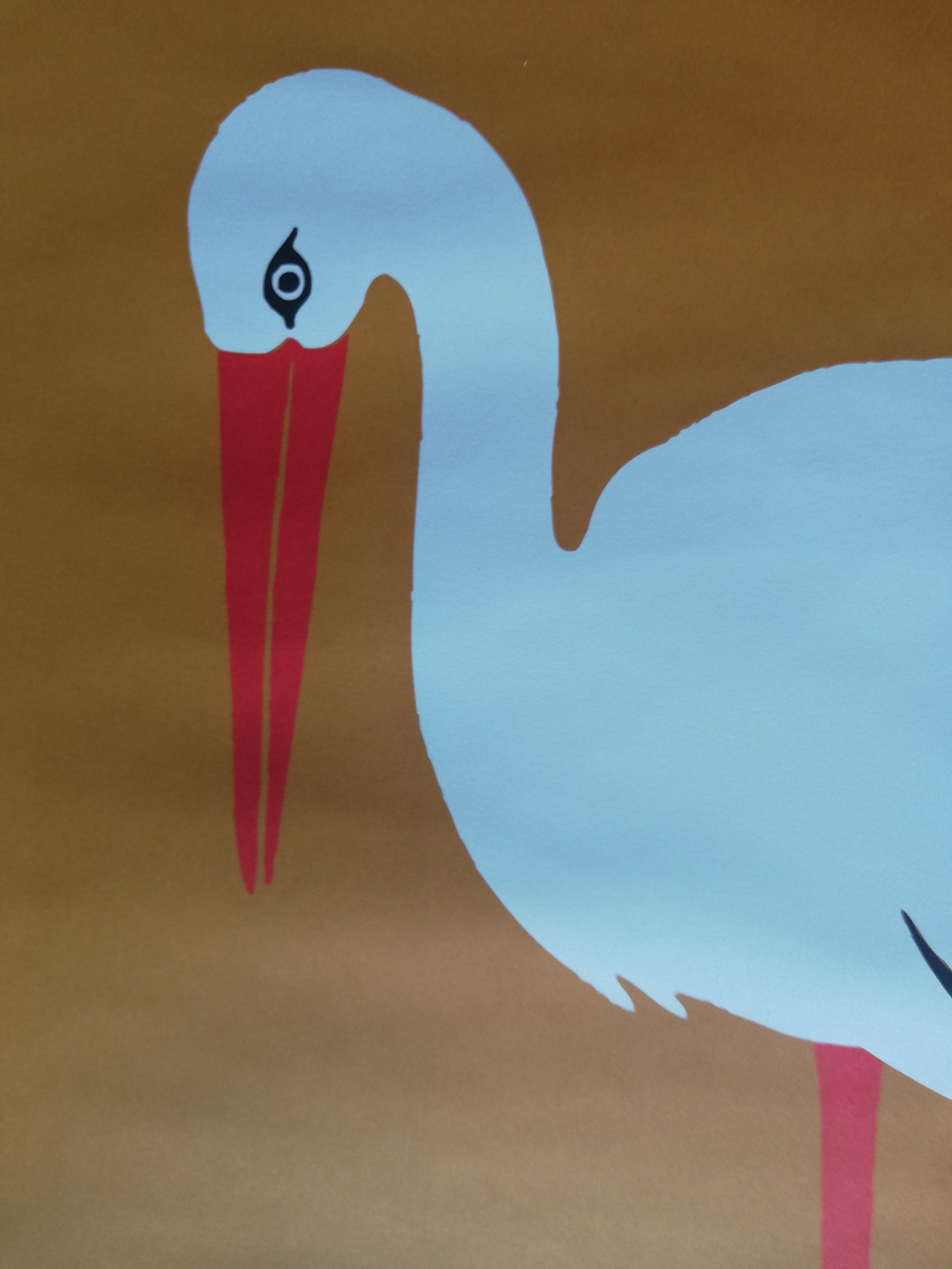 エンツォ・マリのコウノトリのポスター - Etsy 日本