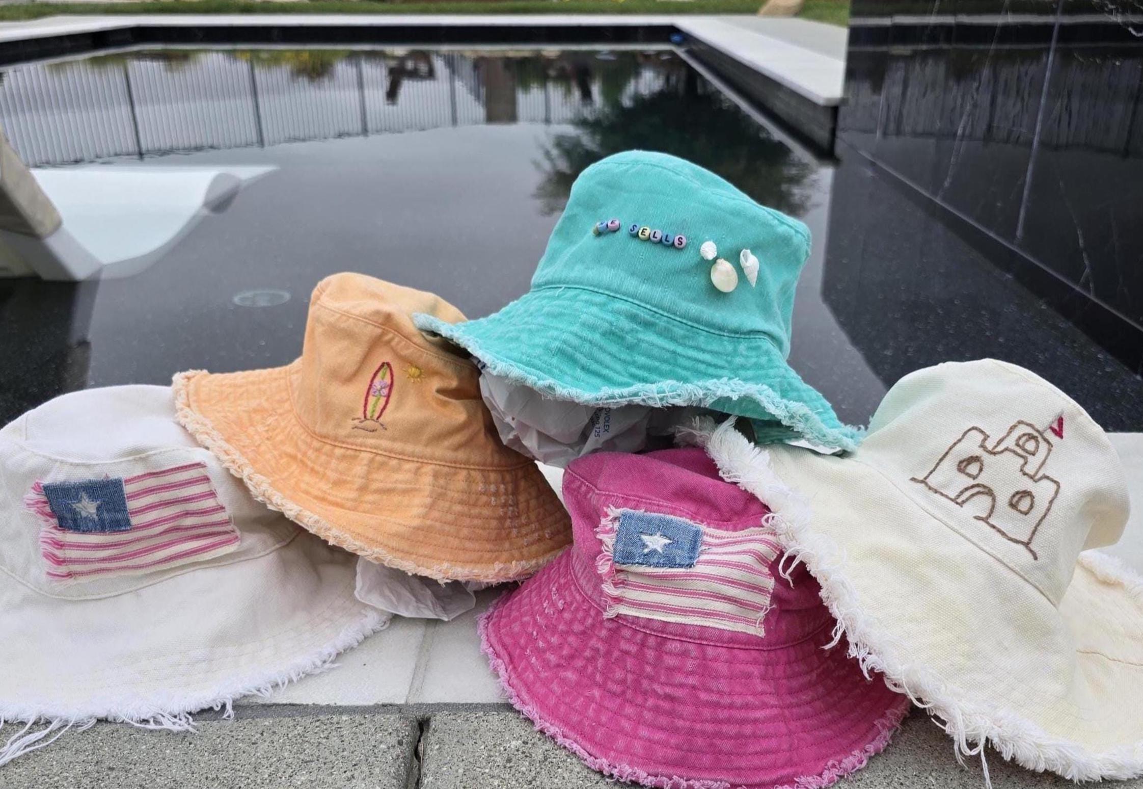 Summer Cotton Bucket Sun Hat: Hand-embroidered Beach Hat  display picture 3