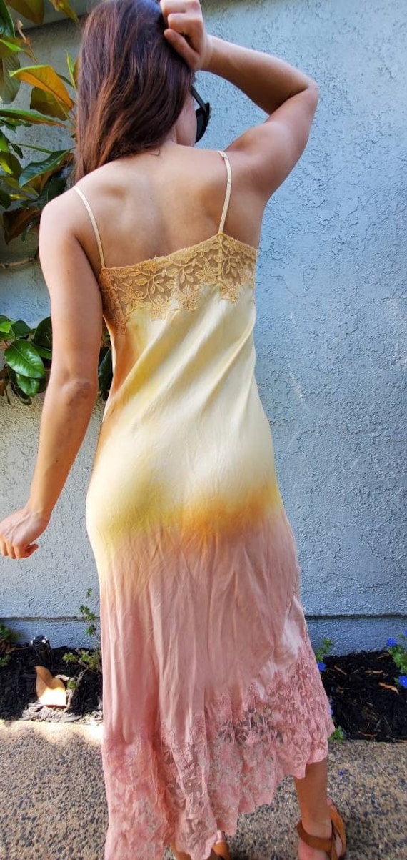 Ethereal, hand dyed silk slip dress. True 50's vin