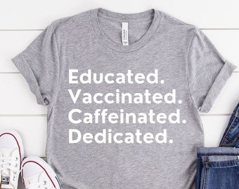 Ankistyle Educated Vaccinated Caffeinated Dedicated Funny Nurse Coffee Unisex Hoodie Men Women for her him Ankistyle Educated Vaccinated Caffeinated Dedicated Funny Nurse Coffee Unisex Hoodie Men Women for her him