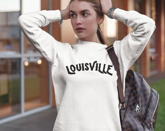 Louisville sweatshirt, Kentucky, football, basketball, womens, gameday,  white, student, gift, sorority, graduation, grad, greek, university