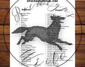 Dog Training - Desensitization List (PDF Printable)