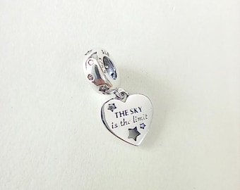 ALE S925 Silver Pandora Congratulations Heart & Stars Dangle Charm