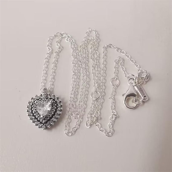 Pandora Sparkling Heart Halo Pendant Necklace Australia