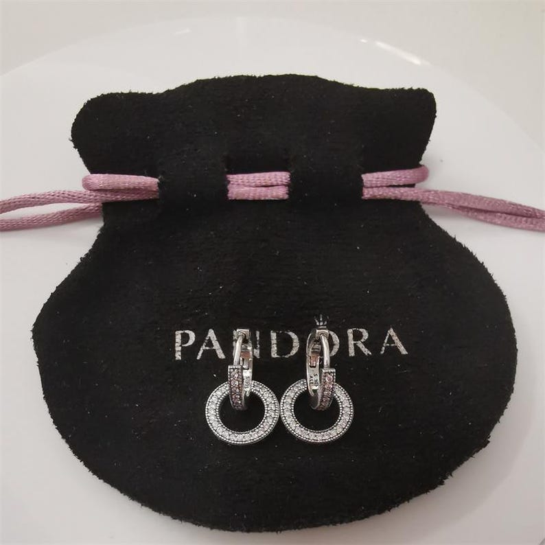 PANDORA JEWELRY Mod. SPARKLING DOUBLE HOOP EARRINGS main image 1