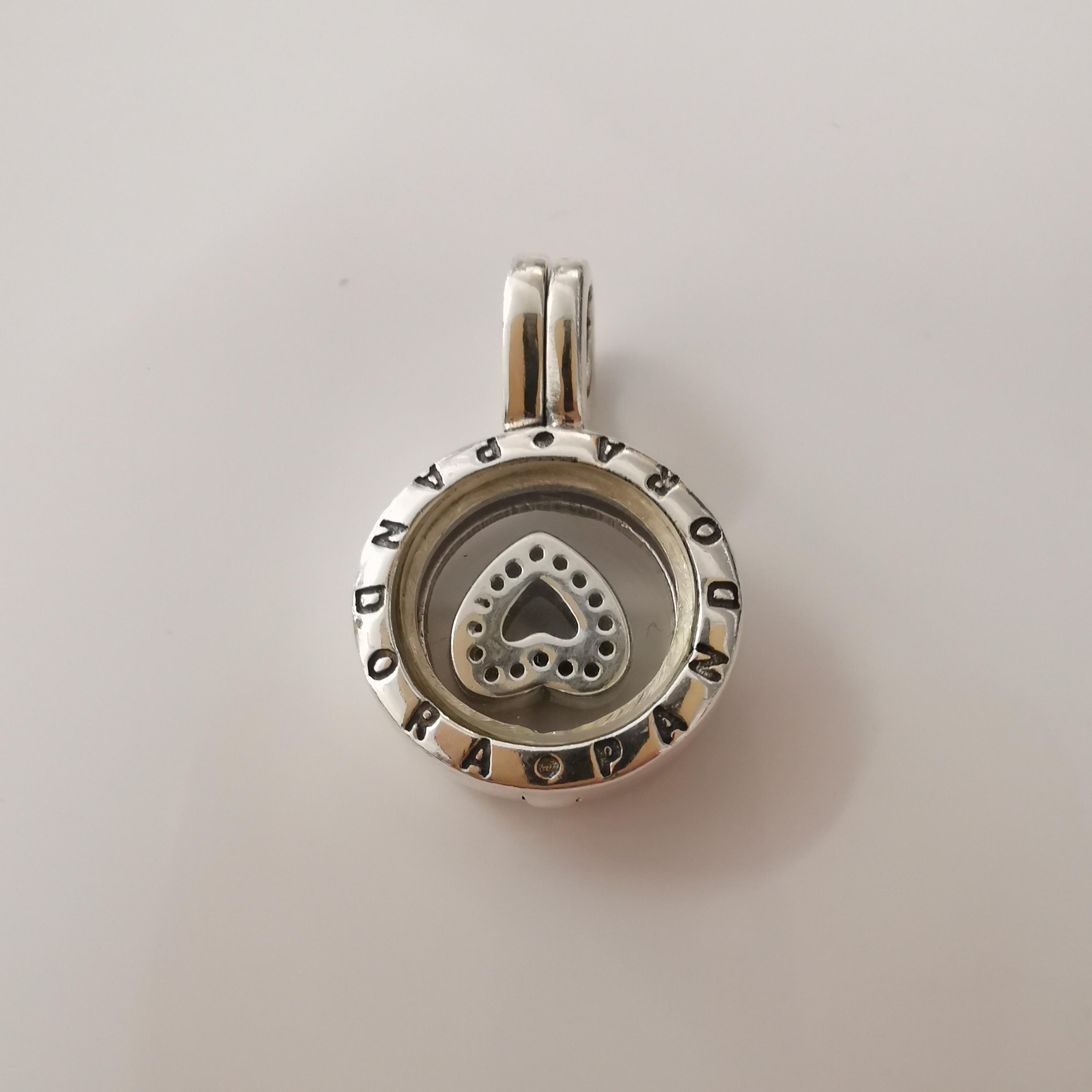 Pandora Floating Heart Locket with CZ Heart Pendant