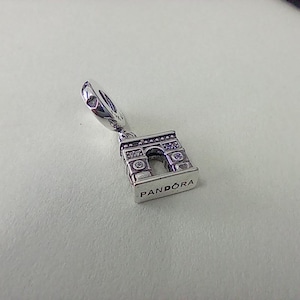 Bolsa com pingente Pandora S925 ALE em prata esterlina Arc De Triomphe