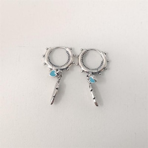 Pandora spiritual feathers drop earrings best sale