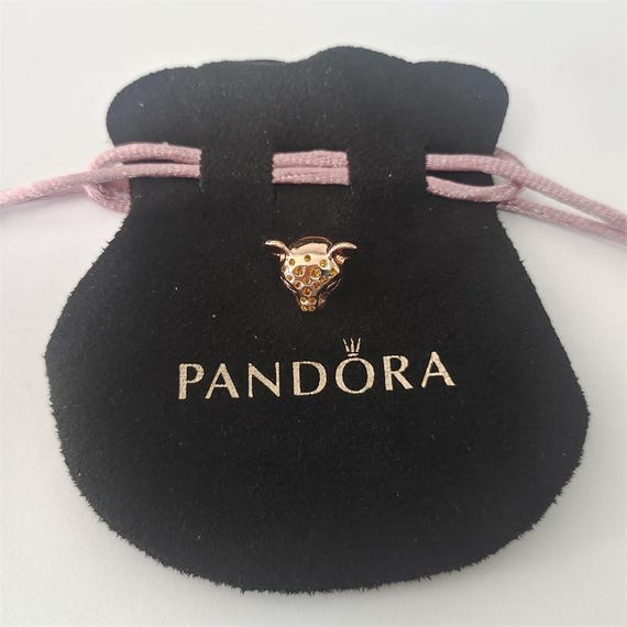 Sterling Silver Rose Gold Sparkling Lion Princess Charm Pandora