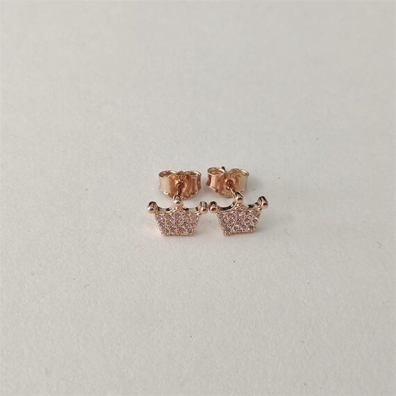 Pandora Sterling Silver Enchanted Crowns Stud Earrings Etsy