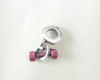 Pandora Dumbbell & Heart Sterling Silver Charm