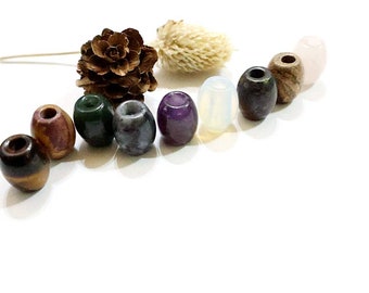Dread bead 0.5 Ø 1 PCS SEMI-PRECIOUS STONE 15x12 natural dread jewellery beads