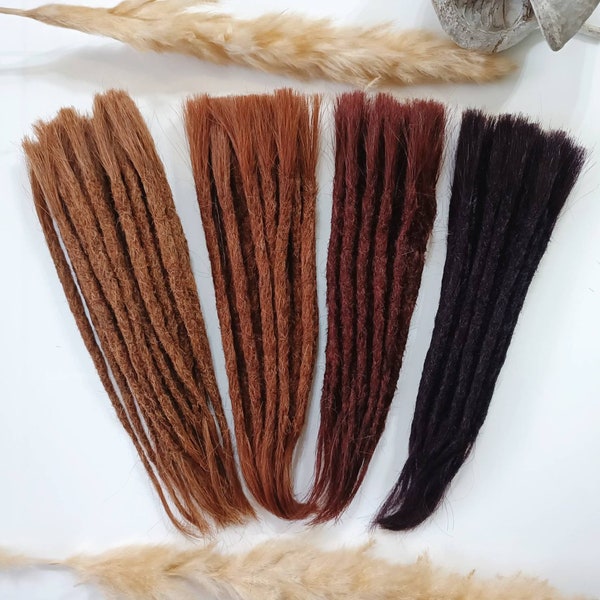 5 Stk  20-25cm 4-7mm Dreadlocks Echthaar, Versandbereit, Kupfer, Rot, Violett