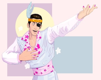 24 hour prince - goro majima - art print