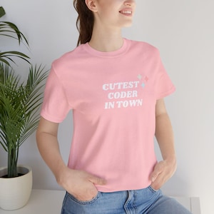 Cutest Coder in Town T-Shirt | Pink Cotton, Women Developer