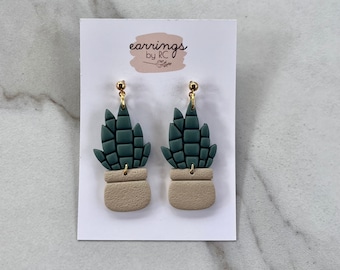 CLAY EARRINGS | Plant Dangle Polymer Clay Handmade Earrings