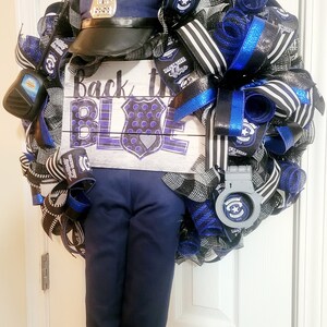Christmas Gift for Police Officer Wreath, Back the Blue, Police Officer Decor, Law Enforcement Agent Retiree Family or Police Department