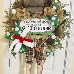 Father’s Day Golf Wreath – “Check the Golf Course” – Funny Golf Decor for Dad’s Man Cave or Front Door