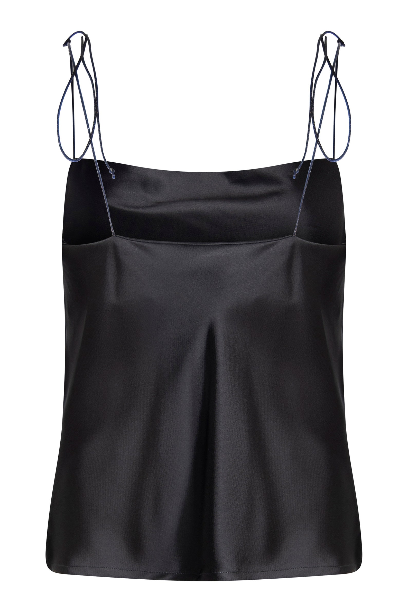 Black satin top Satin tanks top Shoulder tie top Satin Etsy