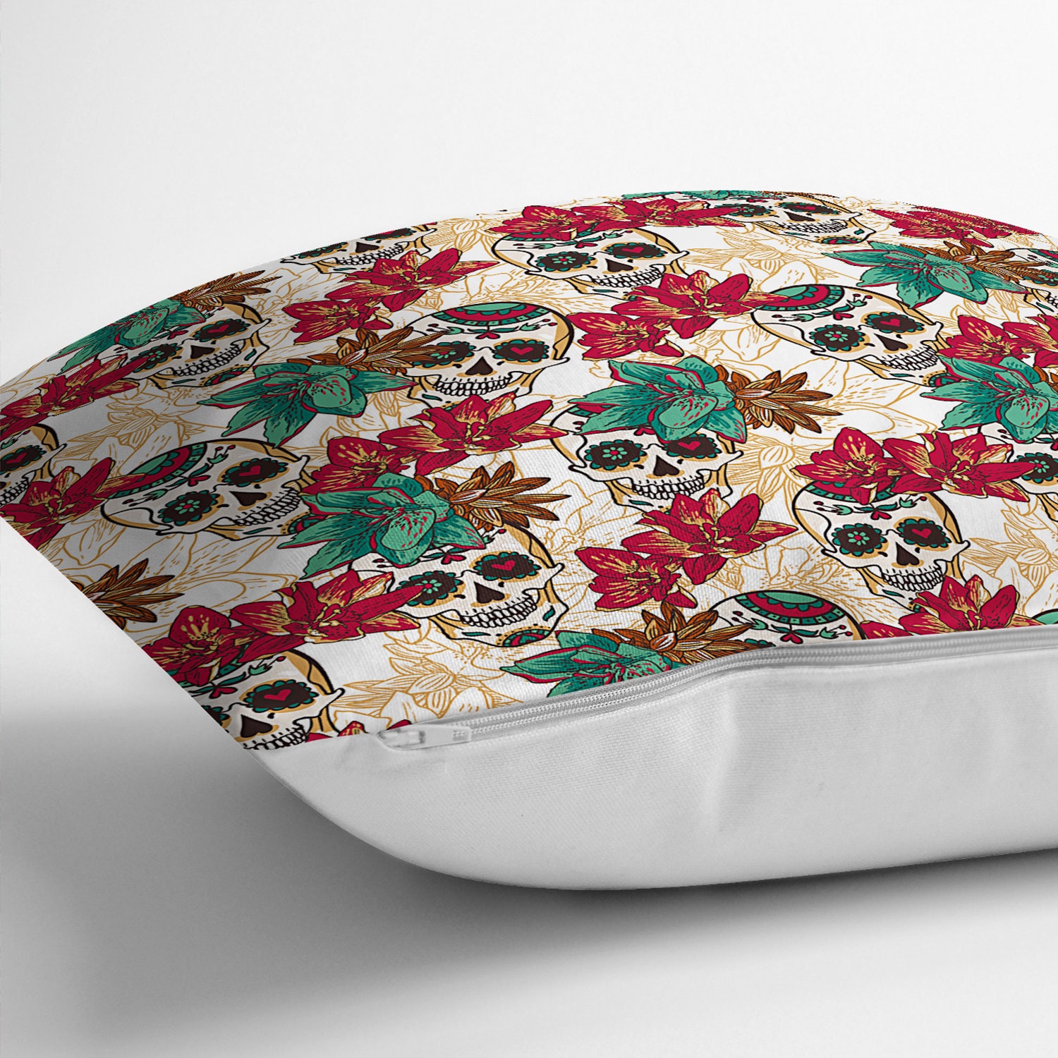 Skulls Red Rose Gothic Cushion Covers Sofa Throw Pillow Etsy