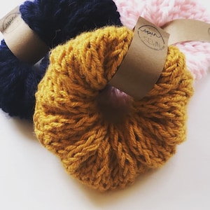 Set of 3 Hand Knit Scrunchies