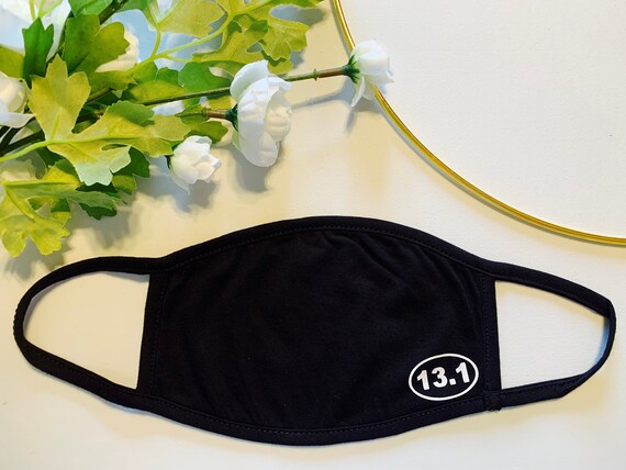 Running Distance | 13.1 | 26.2 | tri. | Running Shoe | Black Cloth Mask | Washable | Reusable | Adult Size