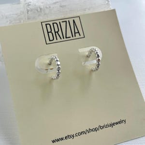 Sterling Silver Bead Huggie Earrings | Bead Huggie Hoops | Dot Huggie Hoop | Little Huggie Hoop Earrings | Small Silver Huggie Earrings