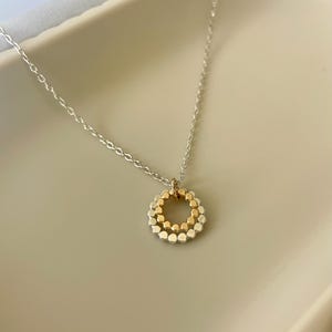 Gold and Silver Necklace | Dainty Mixed Metal Pendant | 14k Gold Filled and Silver | Two Tone Necklace | Everyday Jewelry.