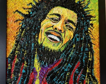 Bob Marley Shell Mosaic