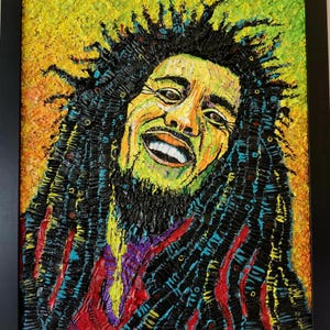 Bob Marley Shell Mosaic