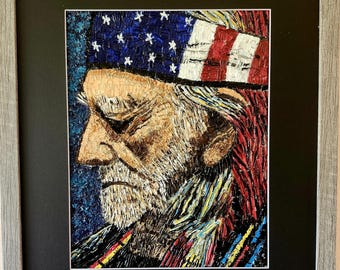 Willie Nelson Shell Mosaic