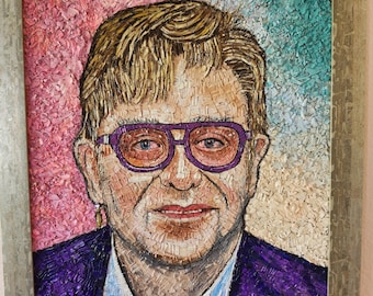 Sir Elton John Shell Mosaic 19" x 23"