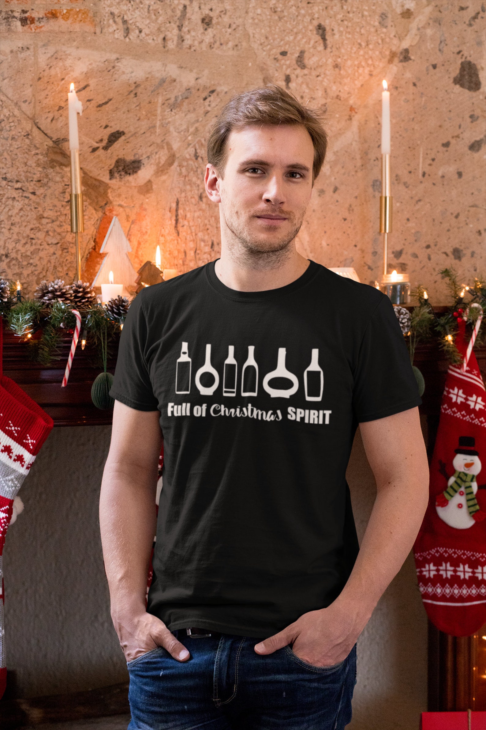Voller Weihnachtsgeist-T-Shirt. T-shirt Weihnachtsgeschenk | Etsy