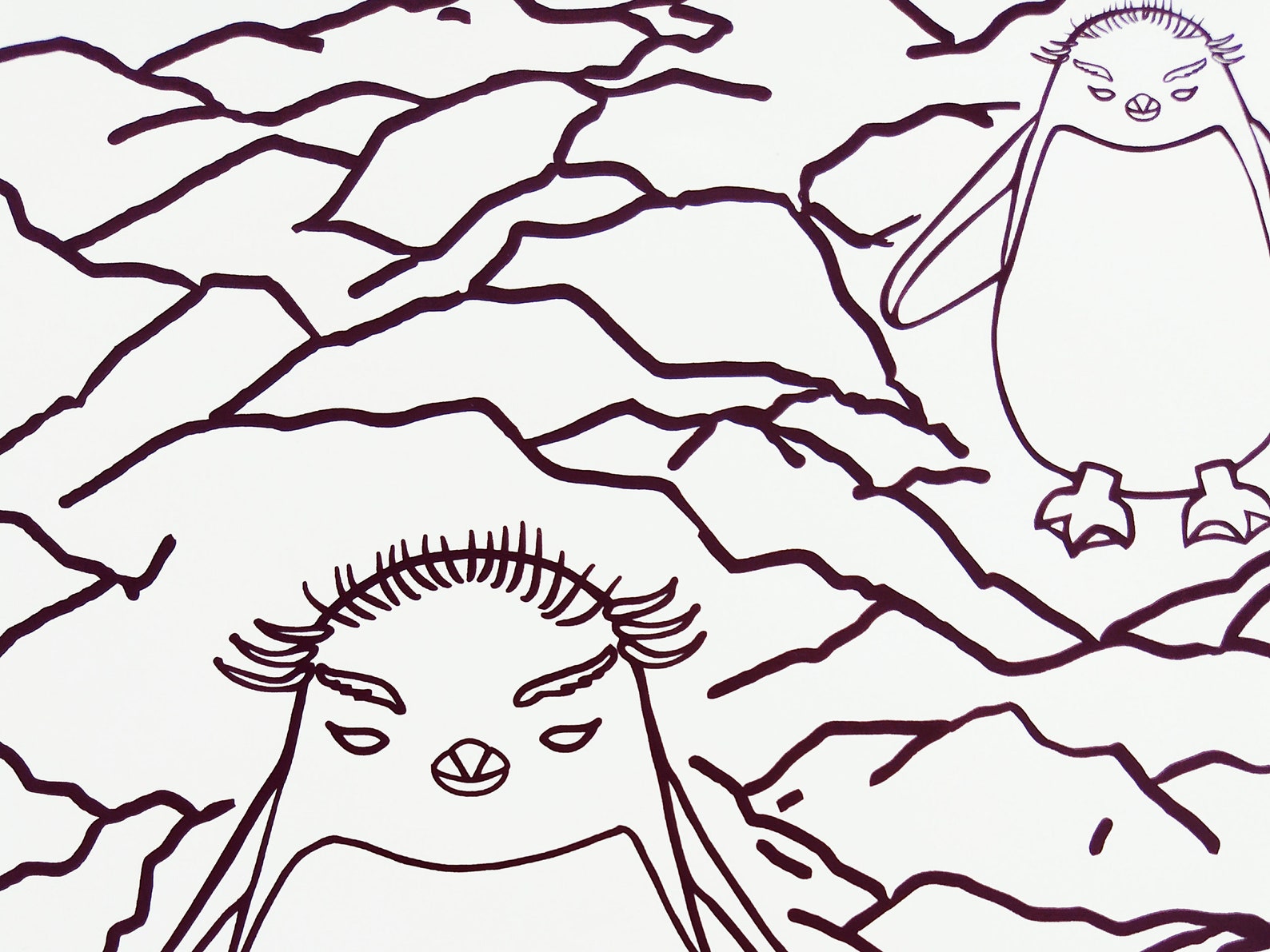 Macaroni Penguin printable Instant download JPEG PDF coloring Etsy