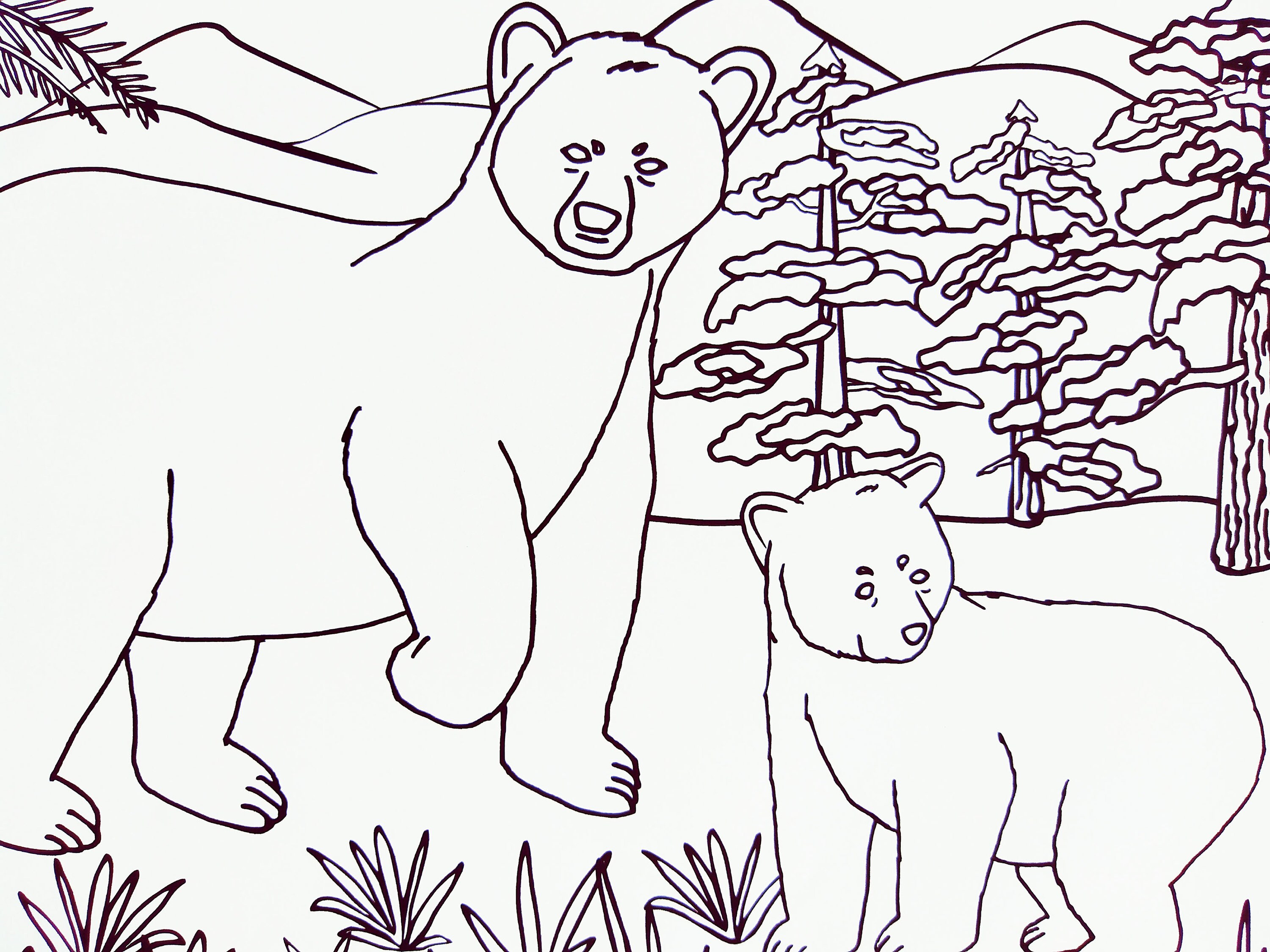 Mom and baby black bear Printable Instant download JPEG PDF | Etsy