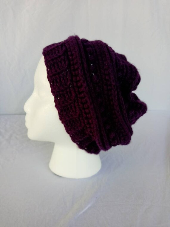 Dark Purple Ribbed Beanie - Etsy Australia