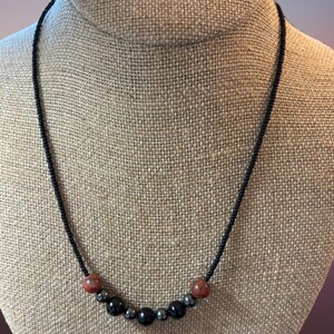 Red Jasper, Obsidian Protection Necklace, with Genuine Red Jasper, Jet, Black Obsidian, Hematite, Black Tourmaline gemstone, Bead 6mm & 8mm