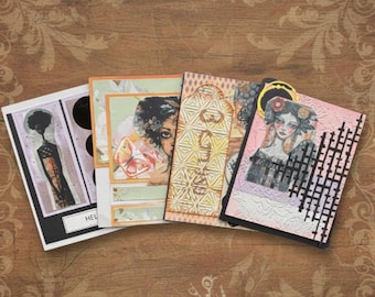 Vintage Vignettes: Cartões de Anotações Damas de Elegância | Artigos de Papelaria Vintage Vignettes Exclusivos