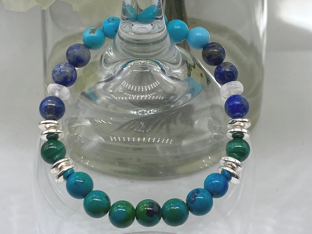 Nervous System Crystalwith Genuine Malachite, Chrysocolla, Selenite