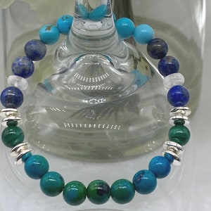 Malachite, Chrysocolla, Lapis Lazuli Gemstone Bracelet (8mm)